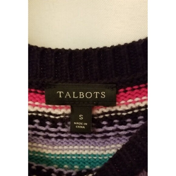 Talbots Women's Knit Sweater Nordic Style Long Sleeve Fair Isle Size Small - Picture 3 of 4